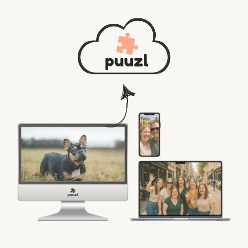 Zo maak je een fotopuzzel. Stap 2: Upload je foto naar keuze van persoon, familie of huisdier.