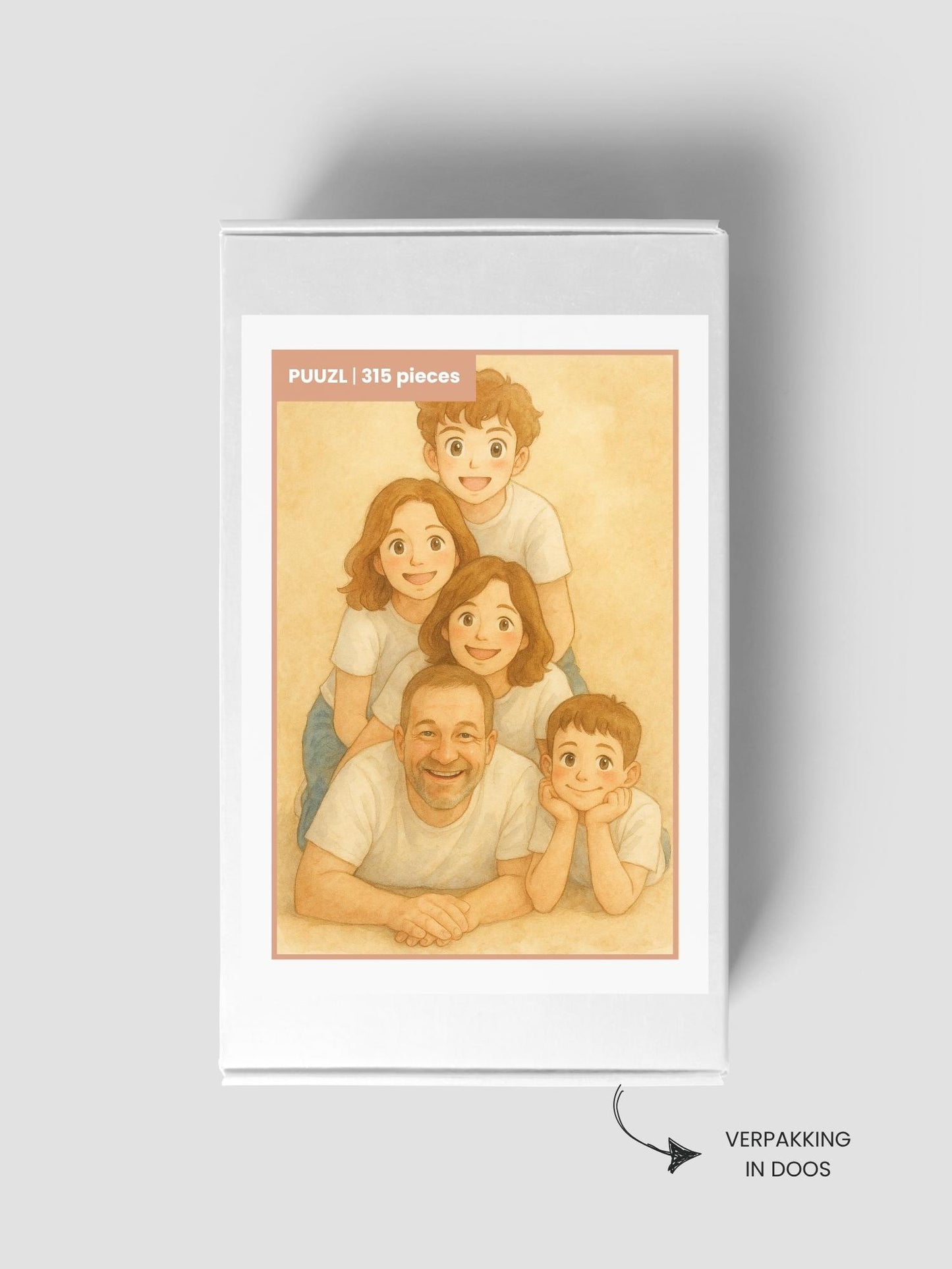 puuzl fotopuzzel verpakt in puzzeldoos. Illustratie gemaakt door puuzl voor jou in Nostalgia stijl. Leuke bezigheid voor de familie of als cadeau voor je naasten.