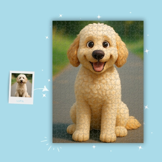 Je geliefde viervoet in een unieke illustratie. Wie wilt dat nou niet? Maak een fotopuzzel van je geliefde huisdier, kat of hond, en vereeuwig ze in een lijst op de muur. Ideaal cadeau voor elke dierenvriend.