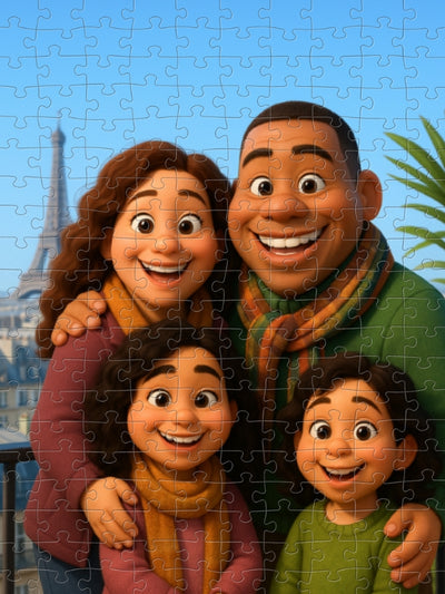 Persoonlijke fotopuzzel in cartoon stijl van puuzl