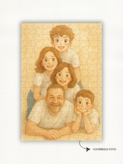 Voorbeeld van een fotopuzzel van puuzl. Een foto op puzzel / legpuzzel. Jouw mooiste foto en tekst op de puzzel. Leuk geschenk met een familiefoto voor moederdag of vaderdag. Perfect cadeau voor elke gelegenheid.